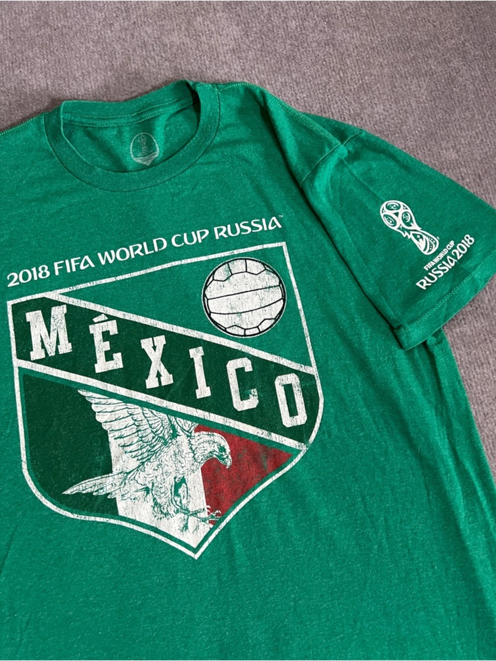 MEXICO National Team Green FIFA World Cup Russia 2018 Shirt Large Soccer FUTBOL